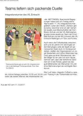 Integrationsturnier (12.12.)