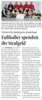 Spendenaktion der Fußballer!